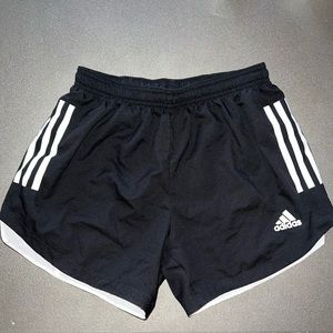 Adidas Womens Small Black Aeroready Shorts 3 Stripes White